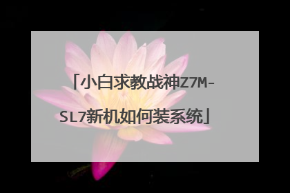 小白求教战神Z7M-SL7新机如何装系统