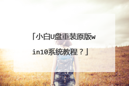 小白U盘重装原版win10系统教程？
