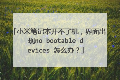 小米笔记本开不了机，界面出现no bootable devices 怎么办？