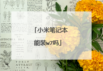 小米笔记本能装w7吗