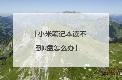 小米笔记本读不到U盘怎么办