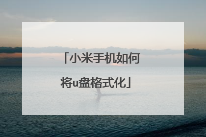小米手机如何将u盘格式化
