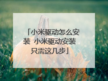 小米驱动怎么安装 小米驱动安装只需这几步