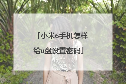 小米6手机怎样给u盘设置密码