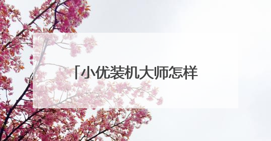 小优装机大师怎样制作启动U盘?