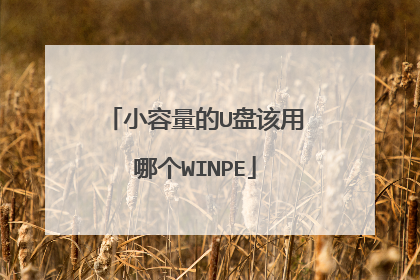 小容量的U盘该用哪个WINPE
