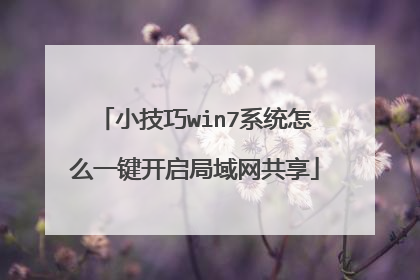 小技巧win7系统怎么一键开启局域网共享