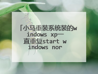 小马重装系统装的windows xp一直重复start windows normally怎么退出