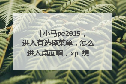 小马pe2015，进入有选择菜单，怎么进入桌面啊，xp 想格式c盘装win7
