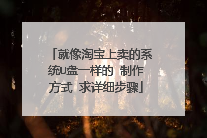就像淘宝上卖的系统U盘一样的 制作方式 求详细步骤