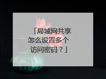 局域网共享怎么设置多个访问密码?