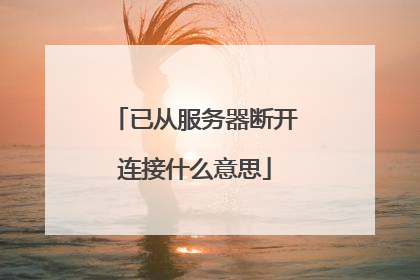 已从服务器断开连接什么意思