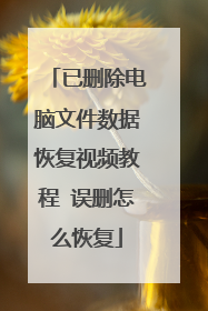 已删除电脑文件数据恢复视频教程 误删怎么恢复
