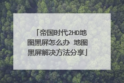 帝国时代2HD地图黑屏怎么办 地图黑屏解决方法分享