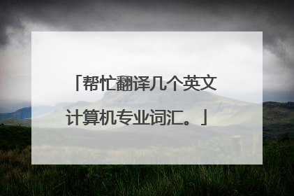 帮忙翻译几个英文计算机专业词汇。