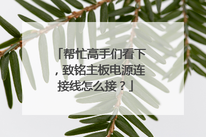 帮忙高手们看下,致铭主板电源连接线怎么接?