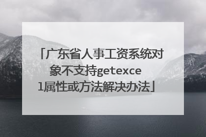 广东省人事工资系统对象不支持getexcel属性或方法解决办法