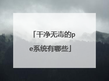 干净无毒的pe系统有哪些
