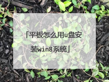 平板怎么用u盘安装win8系统