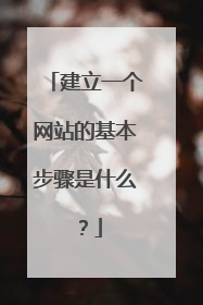 建立一个网站的基本步骤是什么?