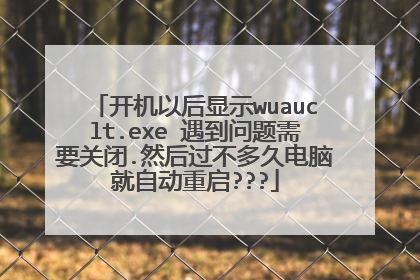 开机以后显示wuauclt.exe 遇到问题需要关闭.然后过不多久电脑就自动重启???