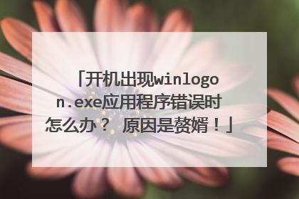 开机出现winlogon.exe应用程序错误时怎么办? 原因是赘婿!