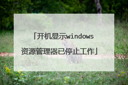 开机显示windows资源管理器已停止工作