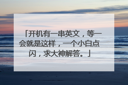开机有一串英文,等一会就是这样,一个小白点闪,求大神解答。