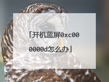 开机蓝屏0xc000000d怎么办