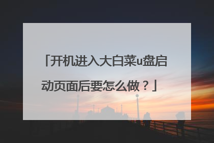 开机进入大白菜u盘启动页面后要怎么做?