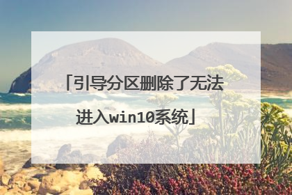 引导分区删除了无法进入win10系统
