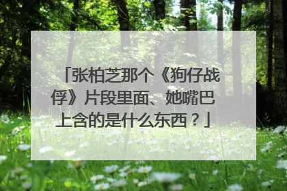 张柏芝那个《狗仔战俘》片段里面、她嘴巴上含的是什么东西?