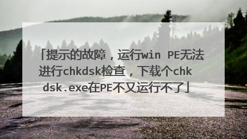 提示的故障，运行win PE无法进行chkdsk检查，下载个chkdsk.exe在PE不又运行不了