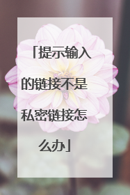 提示输入的链接不是私密链接怎么办