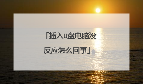 插入U盘电脑没反应怎么回事