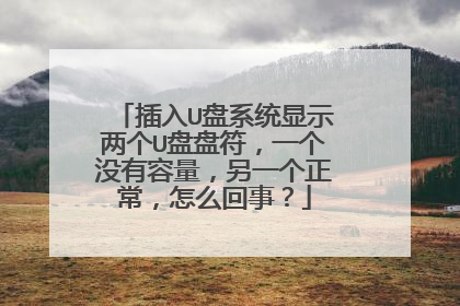 插入U盘系统显示两个U盘盘符，一个没有容量，另一个正常，怎么回事？