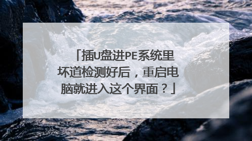 插U盘进PE系统里坏道检测好后,重启电脑就进入这个界面?