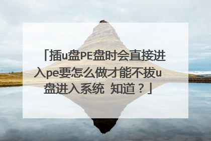插u盘PE盘时会直接进入pe要怎么做才能不拔u盘进入系统 知道？