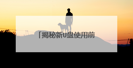 揭秘新U盘使用前为什么要格式化