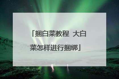 捆白菜教程 大白菜怎样进行捆绑