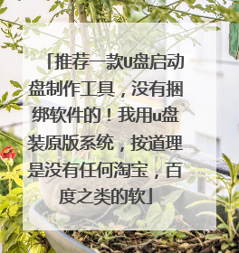 推荐一款U盘启动盘制作工具,没有捆绑软件的!我用u盘装原版系统,按道理是没有任何淘宝,百度之类的软