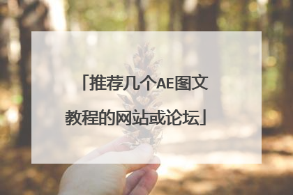 推荐几个AE图文教程的网站或论坛