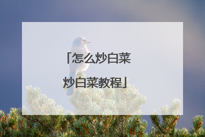 怎么炒白菜 炒白菜教程