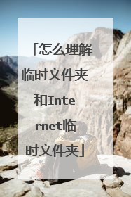 怎么理解临时文件夹和Internet临时文件夹