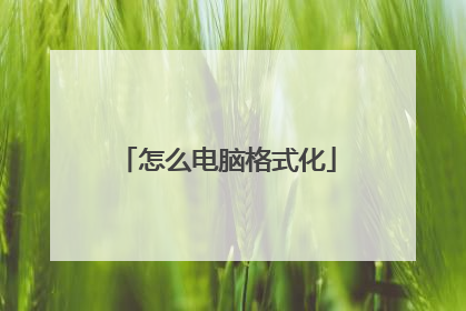 怎么电脑格式化