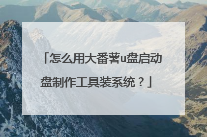怎么用大番薯u盘启动盘制作工具装系统？