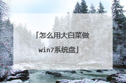 怎么用大白菜做win7系统盘