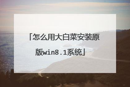 怎么用大白菜安装原版win8.1系统
