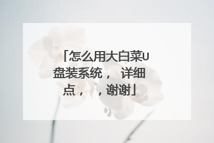 怎么用大白菜U盘装系统， 详细点， ，谢谢