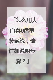 怎么用大白菜U盘重装系统,请详细说明步骤?